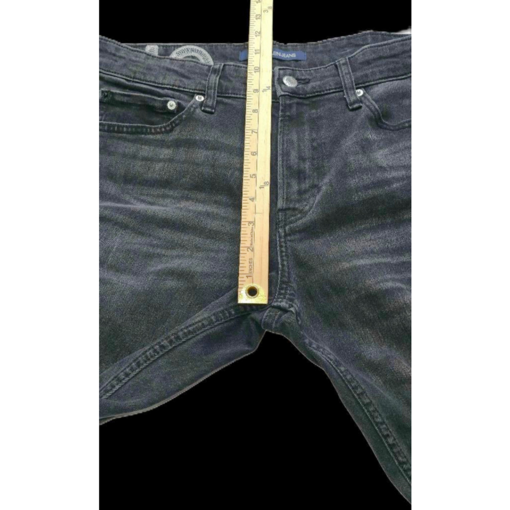 Calvin Klein Jeans Mens Slim Fit Distressed Black Denim 32x30 Ripped Dark Wash - Picture 11 of 16